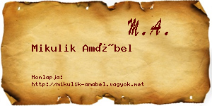 Mikulik Amábel névjegykártya