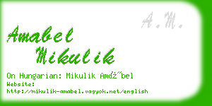amabel mikulik business card